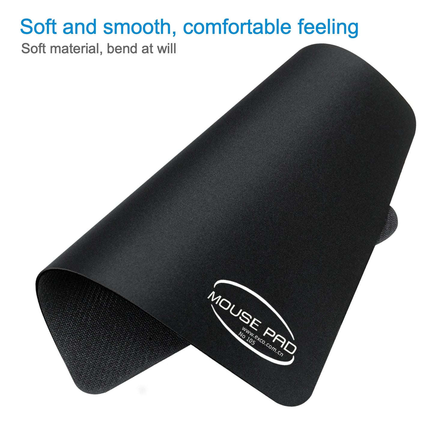 EXCO Office Mouse Pad Small Smooth Cloth Surface Gaming Mousepad with Anti-Slip Rubber Base for Computer Laptop Home Portable