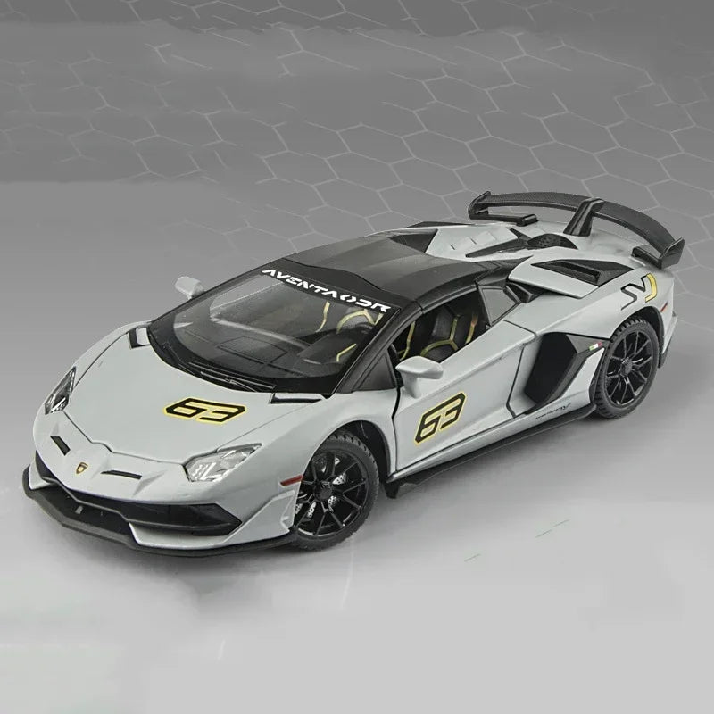 1/24 AVENTEDOR SVJ63 Countach Sports Car Alloy Model Toys Diecasts & Toy Vehicles Sound and Light Collection for Kids Boys Gifts