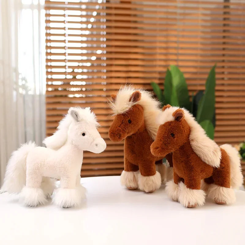 Real Life Horse Plush Dolls Stuffed Animal High Quality Super Realistic Pony Plush Toys Classic Birthday Gift For Children