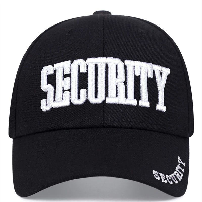 SECURITY Letter Embroidery Baseball Cap, USA Men Dad Hat Cotton, Snapback Hats