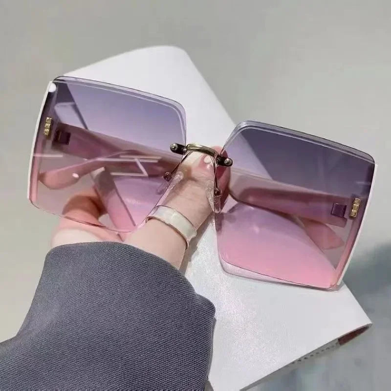 Korean Style Classic Black Big Square Shades Sunglasses for Women Men Fashion Women Sunglasses with Uv Protection