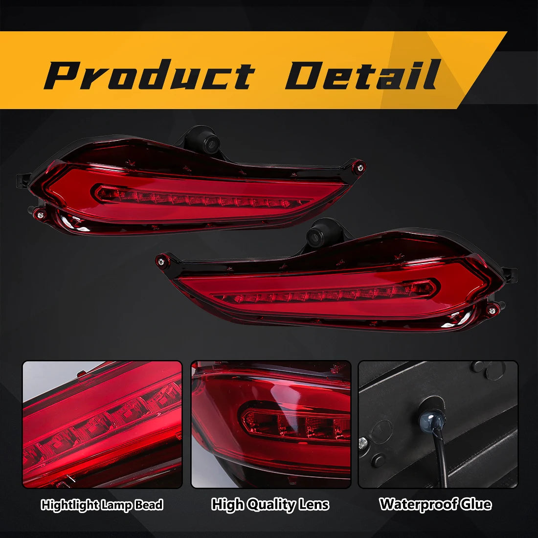 For Toyota Vios 2019 For Yaris 2017 2018 2019 LED Rear Bumper Reflector Lights Running Brake Warning Dynamic Turn Signal Lamps