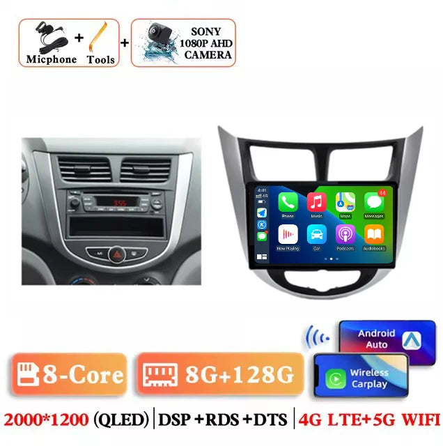 9 '' for Hyundai Solaris Accent i25 2010 - 2016 Car Multimedia Radio Video Player Android 16 GPS Navi HD Touch Screen BT WiFi