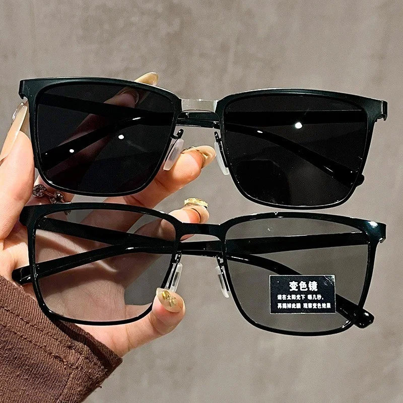 2PCS Fashion Photochromic Polarized Sunglasses for Men and Women Anti Glare Driving Sun Glasses Change Color Fishing Eyewear