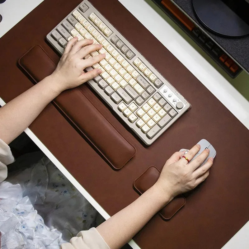 Wrist Pad Rest Keyboard Guard Three Pieces Desk Pad Waterproof PU Mouse Pad Large Mousepad Laptop Non-slip Desk Mat Mouse Mat
