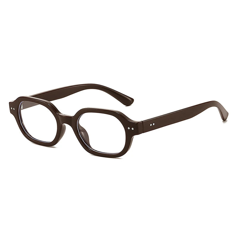 JNPCXI Vintage Rivets Square Sunglasses Women Fashion Clear Tea Tea Gradient Shades UV400 Men Trending Punk Sun Glasses