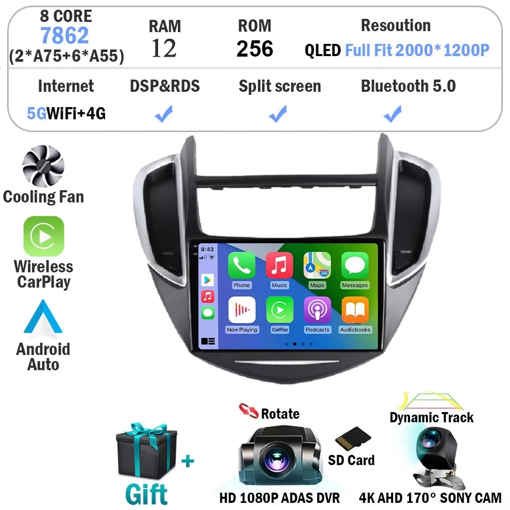 Androd 15 For Chevrolet Tracker 3 TRAX 2013 - 2015 Auto Carplay Bluetooth Car Radio Multimedia Video Player Navigation GPS