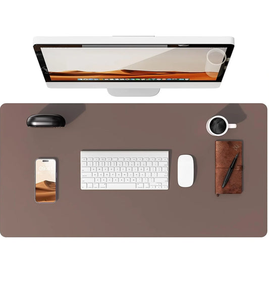 Large Chocolate Mouse Pad Office Desk Mat Non-Slip PU Leather Desk Pad Protector