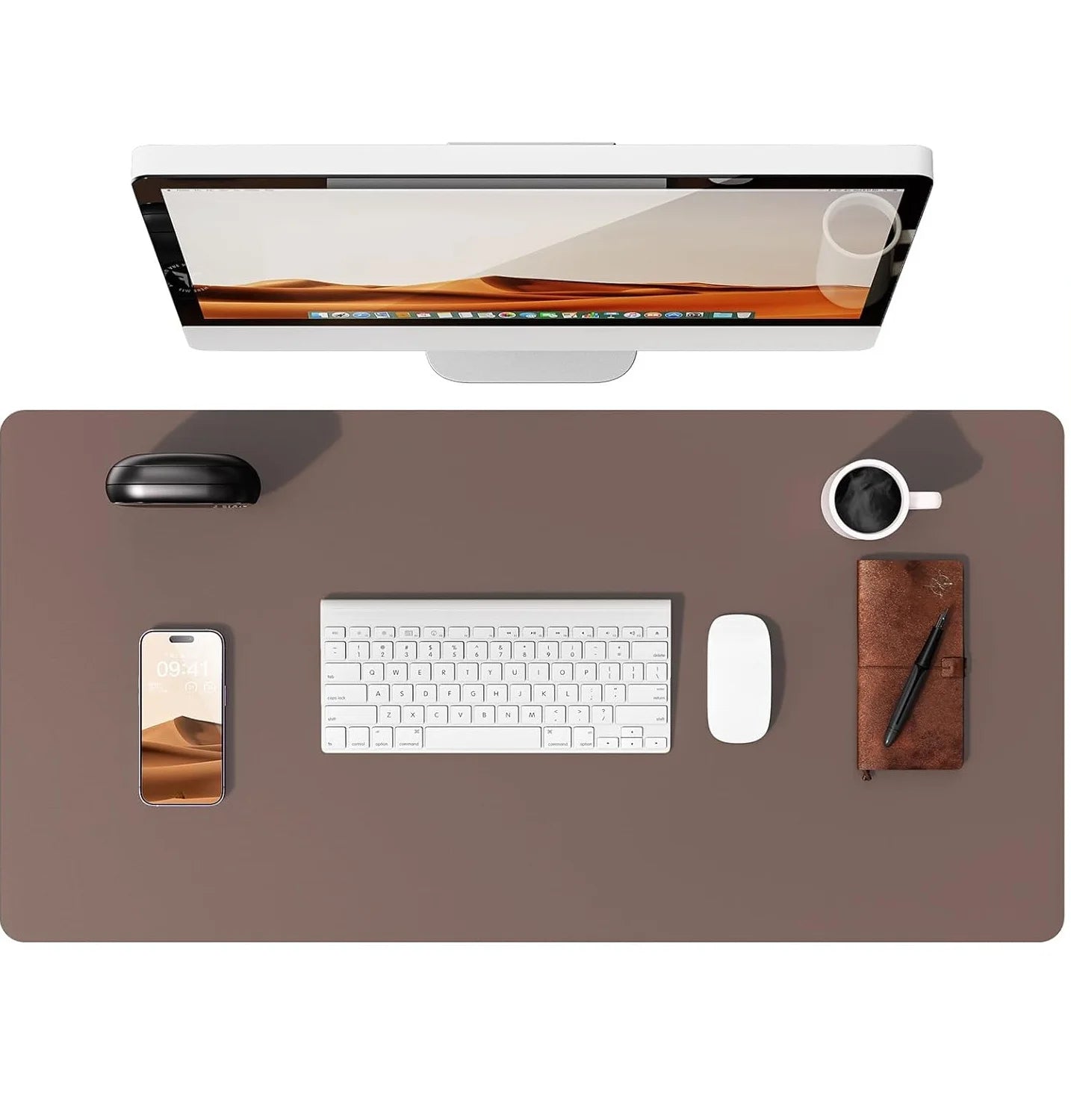 Leather Desk Pad Protector, Mouse Pad, Office Desk Mat, Waterproof  Non-Slip PU Desk Blotter, Computer Desk Pad for Women