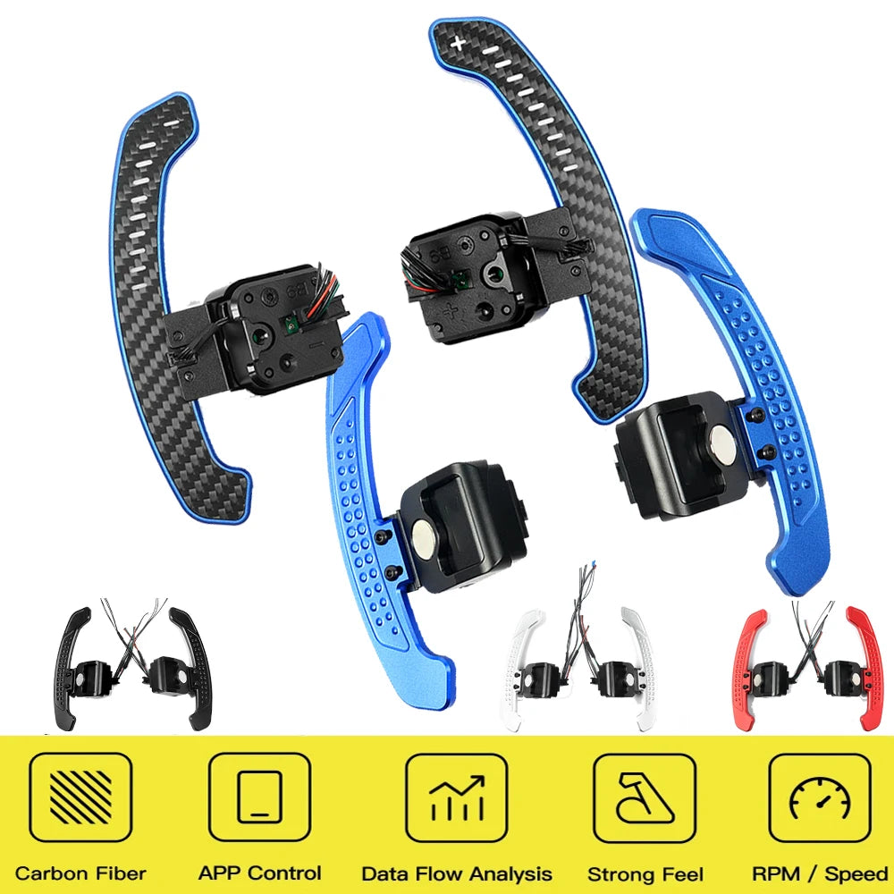 New LED Magnetic Carbon Fiber Paddle Shifters For Audi A1 A3 A5 A8 Q2 Q3 Q4 Q5 Q7 Q8 S1 S2 S3 S4 S5 SQ5 RS3 RS4 RS5 RSQ5