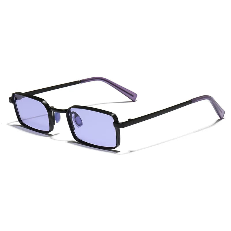 JNPCXI Ins Popular Fashion Candy Color Rectangle Sunglasses Women Retro Metal Men Outdoor Sun Glasses