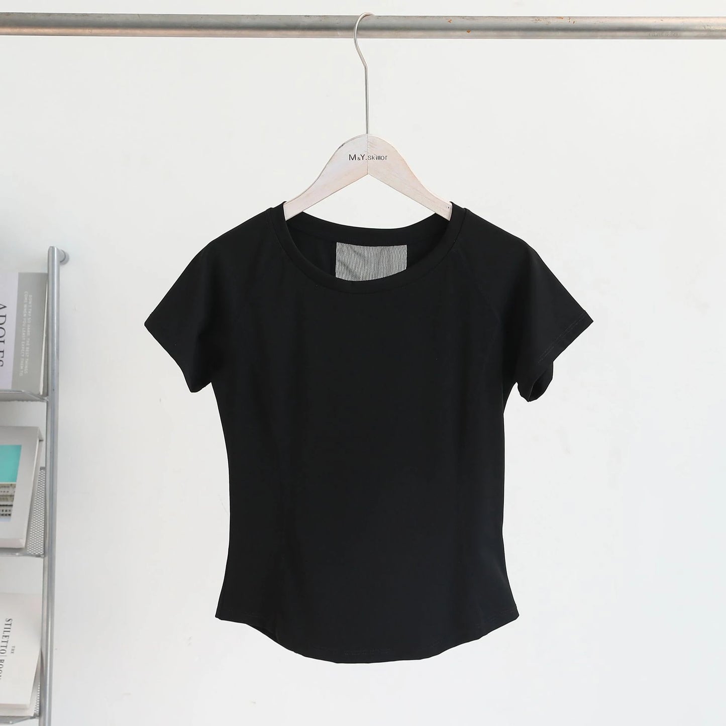 Women Slim Yoga Short Sleeve T-shirt Quick Dry Mesh Back Breathable High Elastic Running Pilates Gym Workout Crop Top