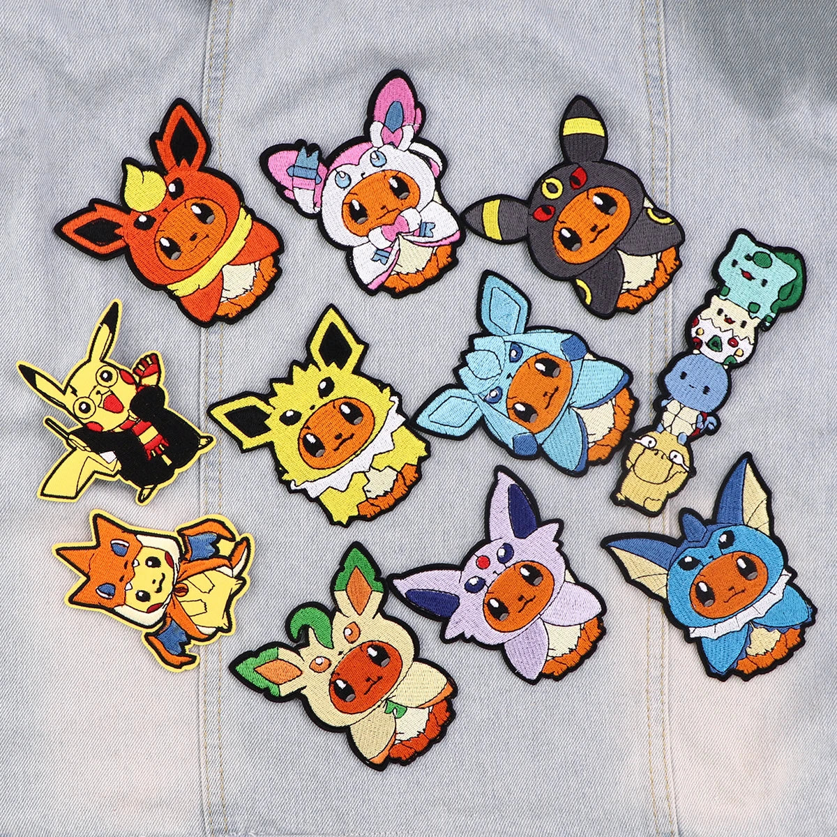Anime Game Cute Embroidery Patches For Clothing Cartoon Cosplay Patches For Clothes DIY Iron on Patch On Clothes Stickers