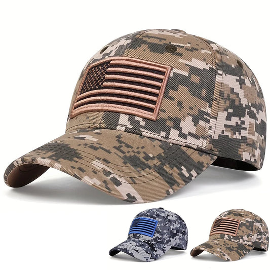 Unisex US Flag Embroidered Army Baseball Caps, Outdoor Adjustable Casual Hats