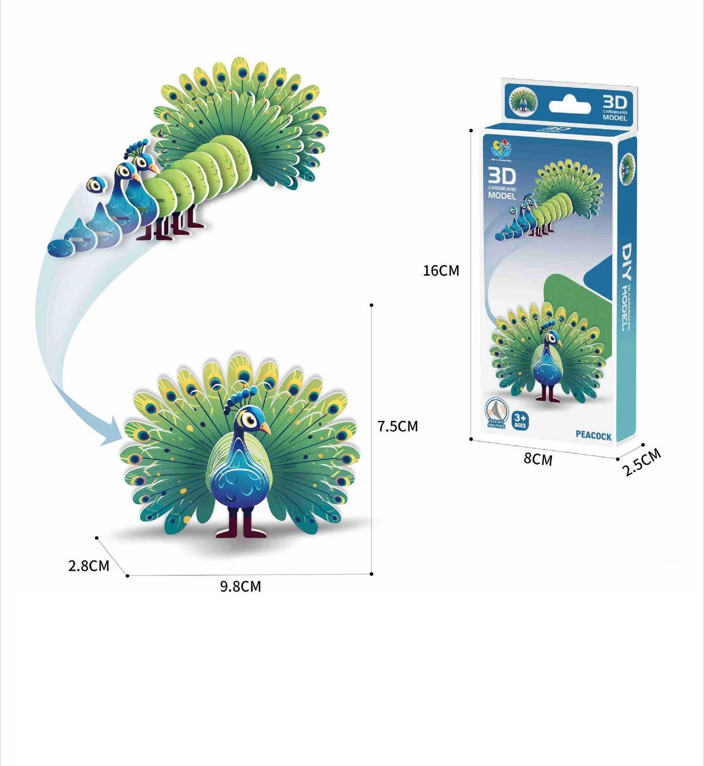 3D Animal Puzzle for Kids - DIY Dinosaur Ocean Safari Paper Crafts, Educational toy for Preschool Learning Activities