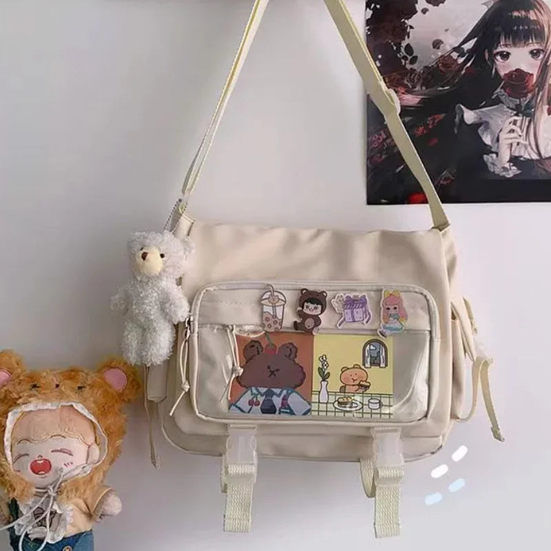 Waterproof Canvas Messenger Bag Women Men Handbags School Student Shoulder Bag Fashion Large Capacity Crossbody Bag Satchels
