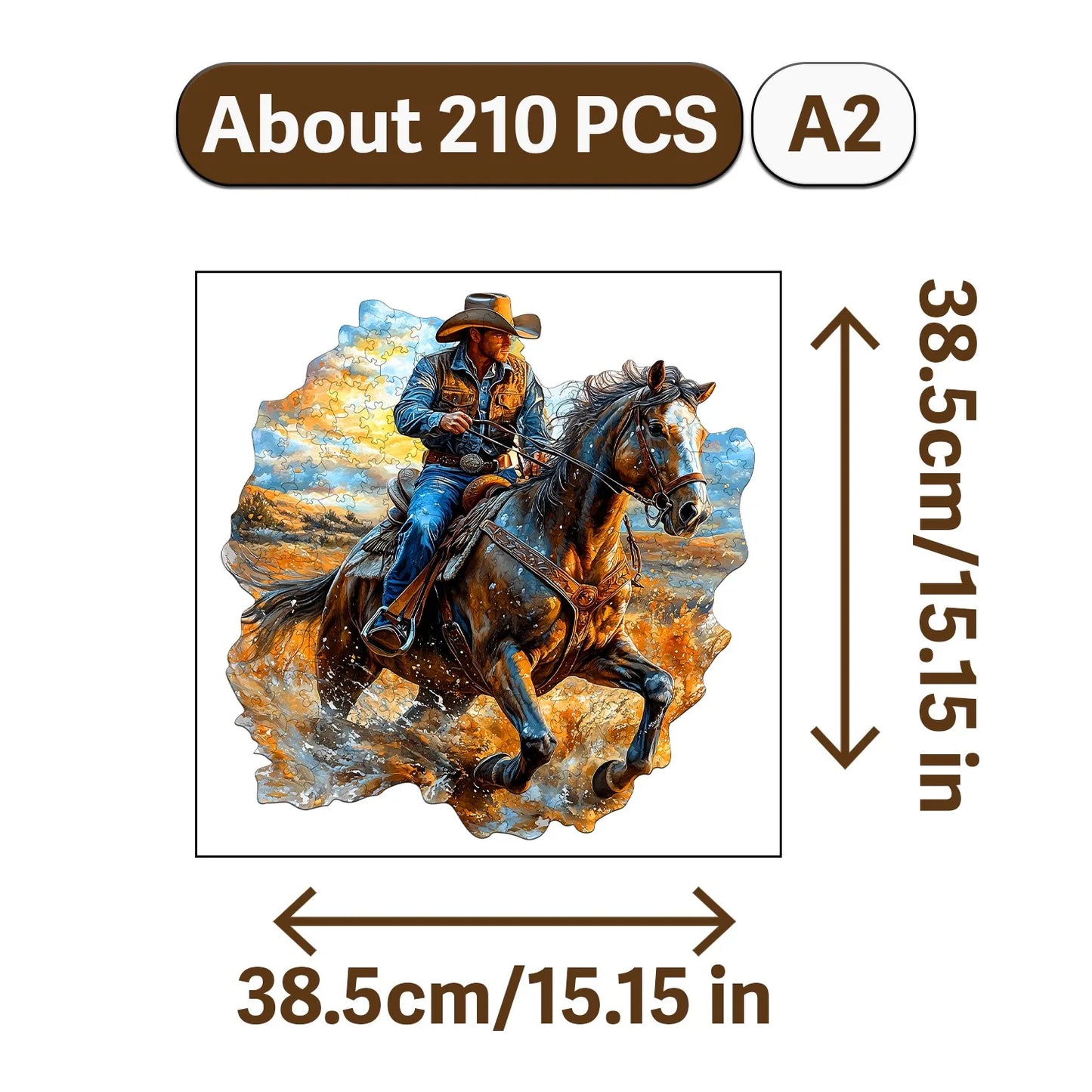 Cowboys and Dancers Wooden Jigsaw Puzzle Wood Home Decor Painting Christmas and Halloween Gift Toy for Teen and Kid