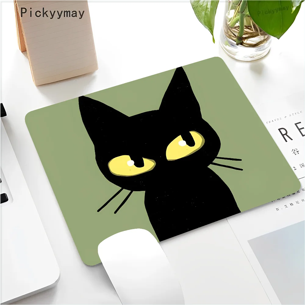 Funny Black Cat Mouse pad PC Desk Mat Table Big Mouse Pad PC Non-slip Rug z9