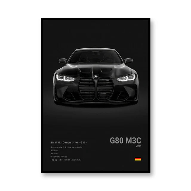 2021 G80 M3C BMW Print Famous Brand Cars Canvas Wall Art Poster Room Decoration
