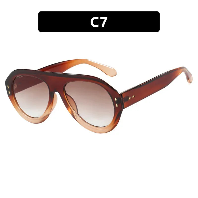 JNPCXI Oversized Ins Popular Fashion Pilot Women Sunglasses Retro Red Shades UV400 Men Trending Wide Legs Sun Glasses