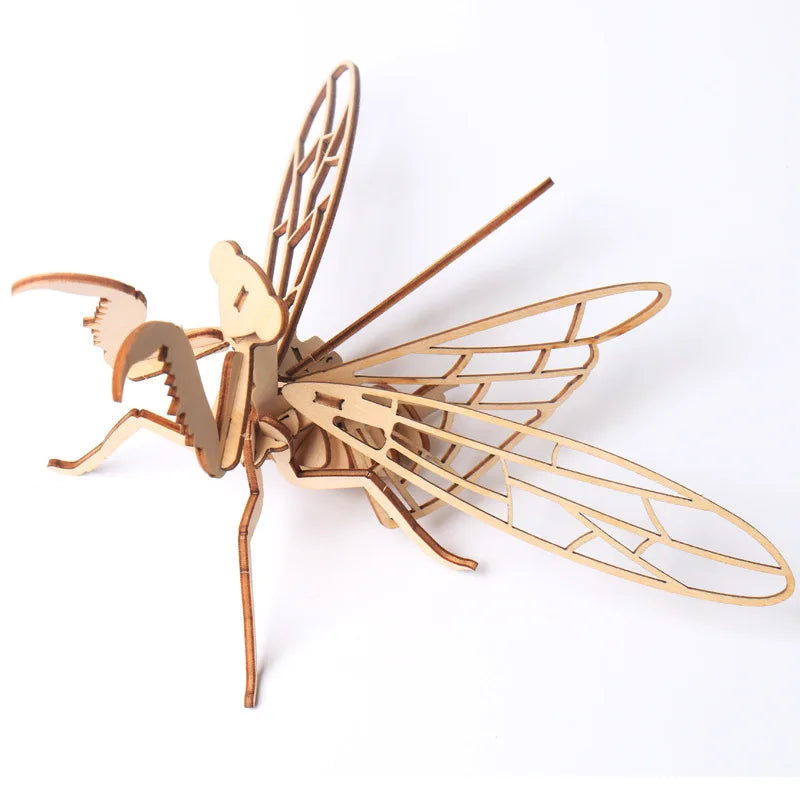 Wooden Multi-insect Three-dimensional 3D Puzzle Puzzle Toy Children's Advanced Educational Toy Creative Assembly Model
