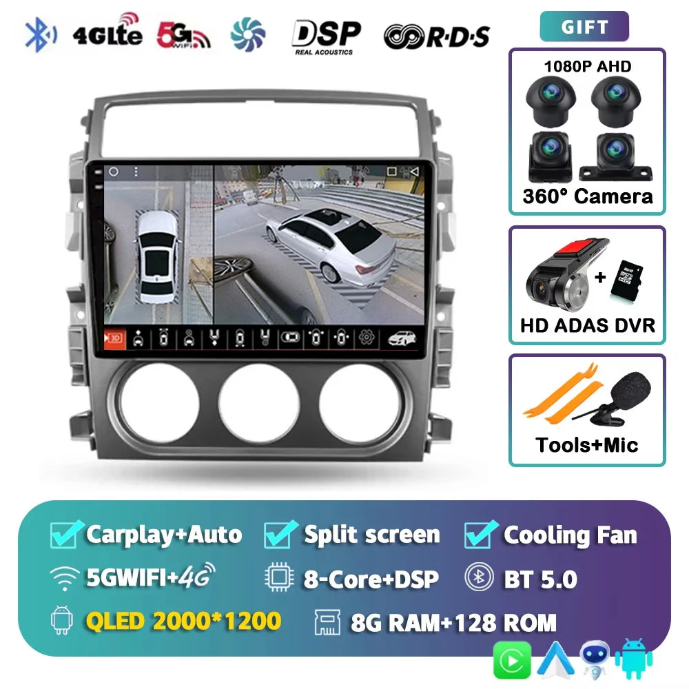 For Suzuki Liana 1 2004 - 2008 2K 12+256 QLED Android 15 CarPlay Car Radio Multimedia Video Player GPS stereo Head Unit 4G WIFI