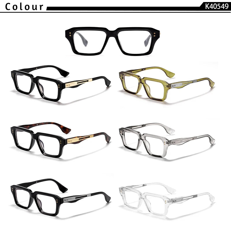 CATERSIDE Fashion Men's Optical Eyeglass Frame Brand Unique Temple Design Luxurious Women's Anti Blue Light Reading Glasses