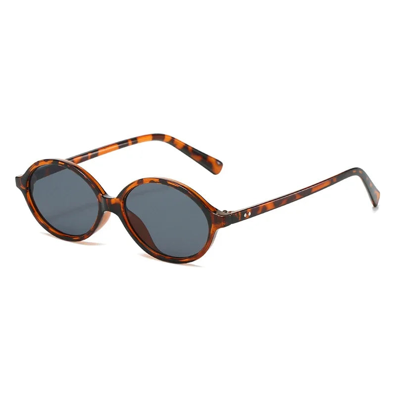 JNPCXI Fashion Small Oval Sunglasses Women Retro Punk Rivets Men Shades UV400