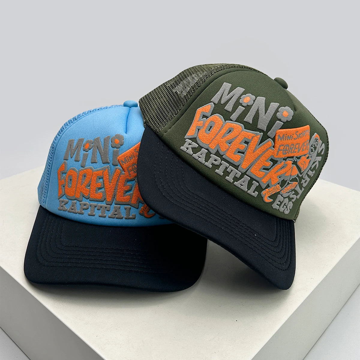 New Unisex American Style Graffiti Printed Letters Baseball Hats Sunshade Color Block Breathable Hip-hop Trucker Caps Versatile