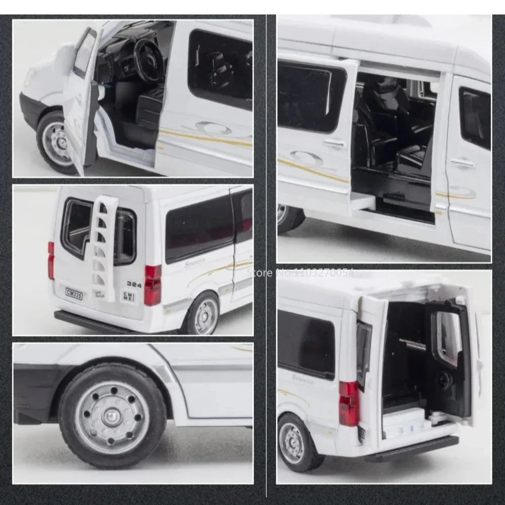 1:32 Sprinter Coaster Alloy Diecast Toys Cars Models Vehicles Pull Back with Sound Light Miniature Vehices Children's Ornaments