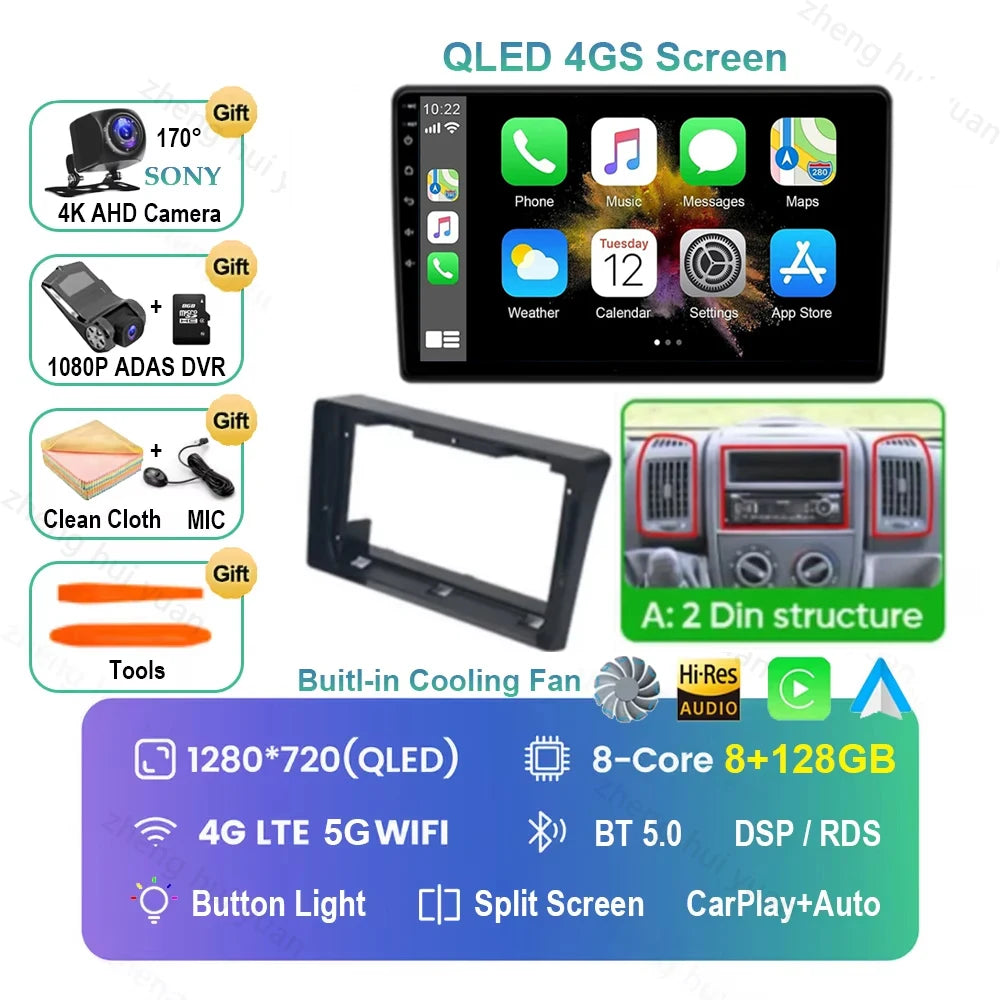 Android 16 Car Radio For Fiat Ducato 2005 2006 - 2023 Citroen Jumper Peugeot Boxer 2011-2015 Auto Carplay 2 din Autoradio 4G RDS