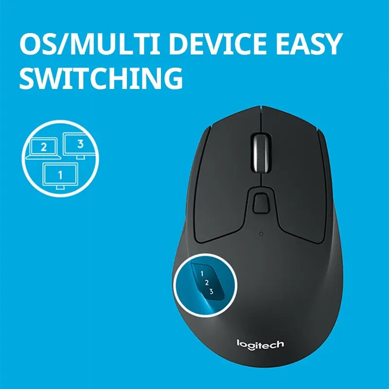 Logitech M720 Wireless Bluetooth Mouse Dual Mode Multi-device Office Efficient