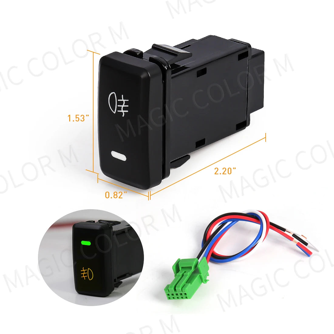 Fog Light Socket Switch Indicator LED On Off Push Button For Toyota Honda Nissan Mitsubishi Ford Suzuki Kia Car Accessories 12V