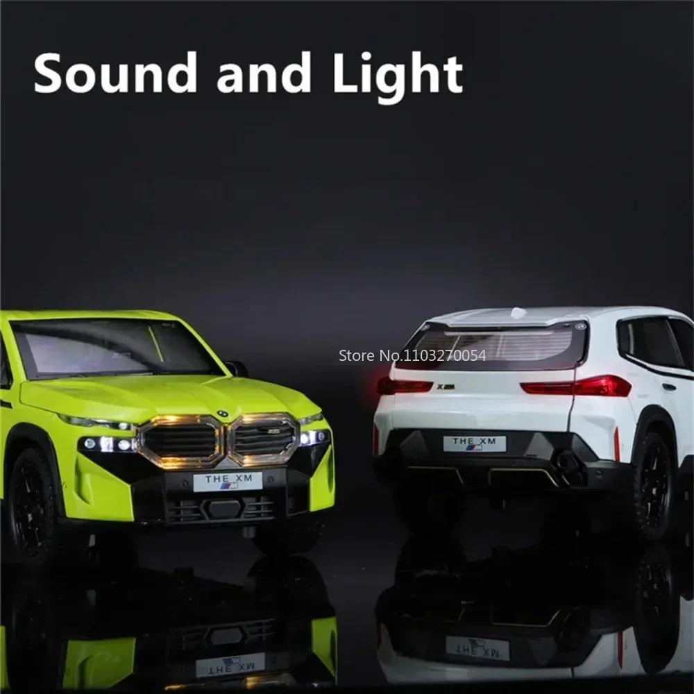 1:24 XM X5 Alloy Sports Car Miniature Model Toy Diecasts Metal Sound and Light Pull Back Collection Vehicles for Childrens Gifts