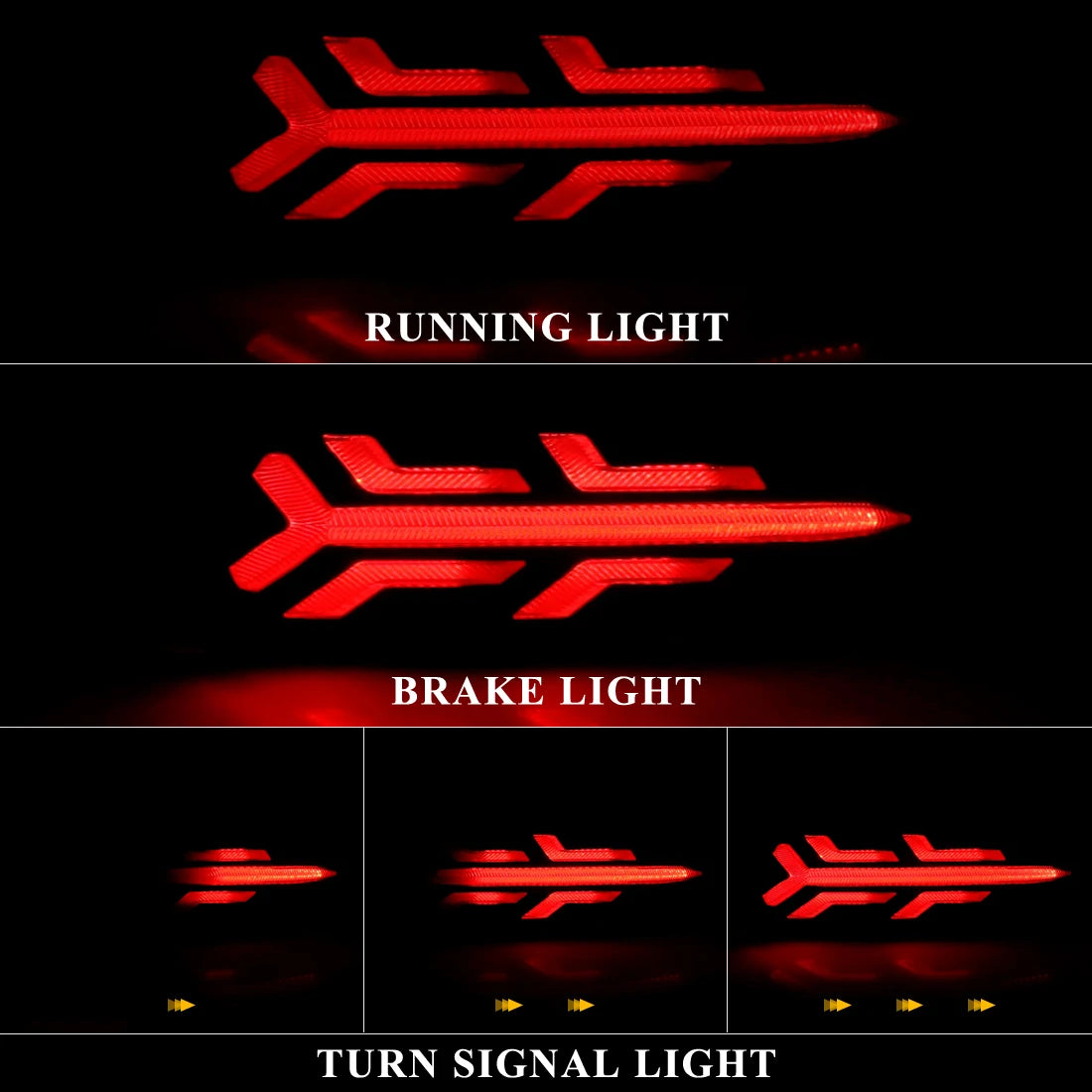 For Honda Civic 2016 2017 2018 2019 2020 LED Rear Bumper Reflector Light Brake Running Dynamic Turn Signal Car Accessories 12V