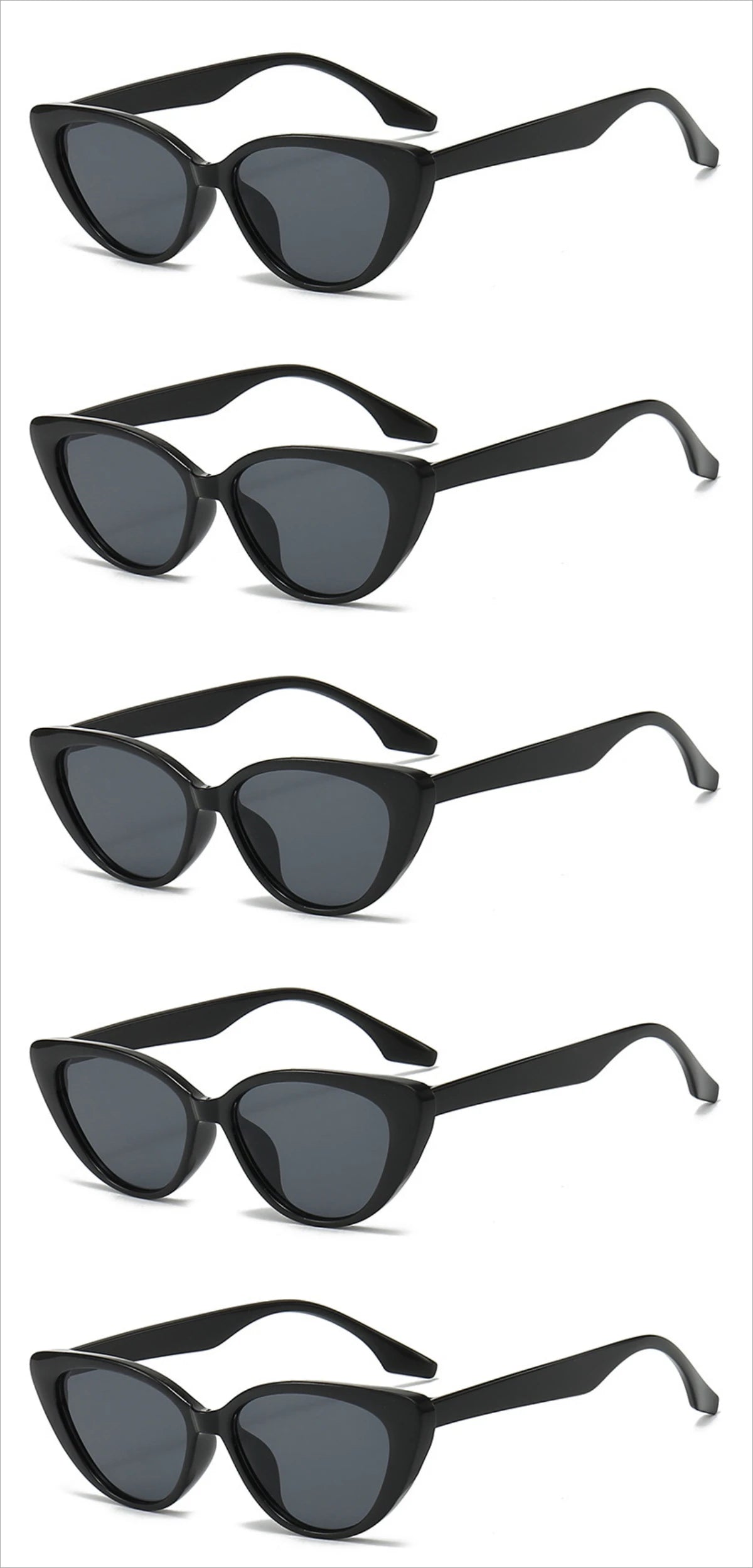 5pcs New Retro Women's Cat Eye Sunglasses Retro Fashion Sunglasses Luxury Summer Glasses