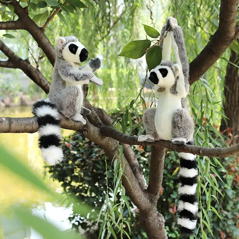 28cm Wild Lemur Stuffed Plush Animal Toy Short and Long Arms Simulated Plushie Like Real Kids Present