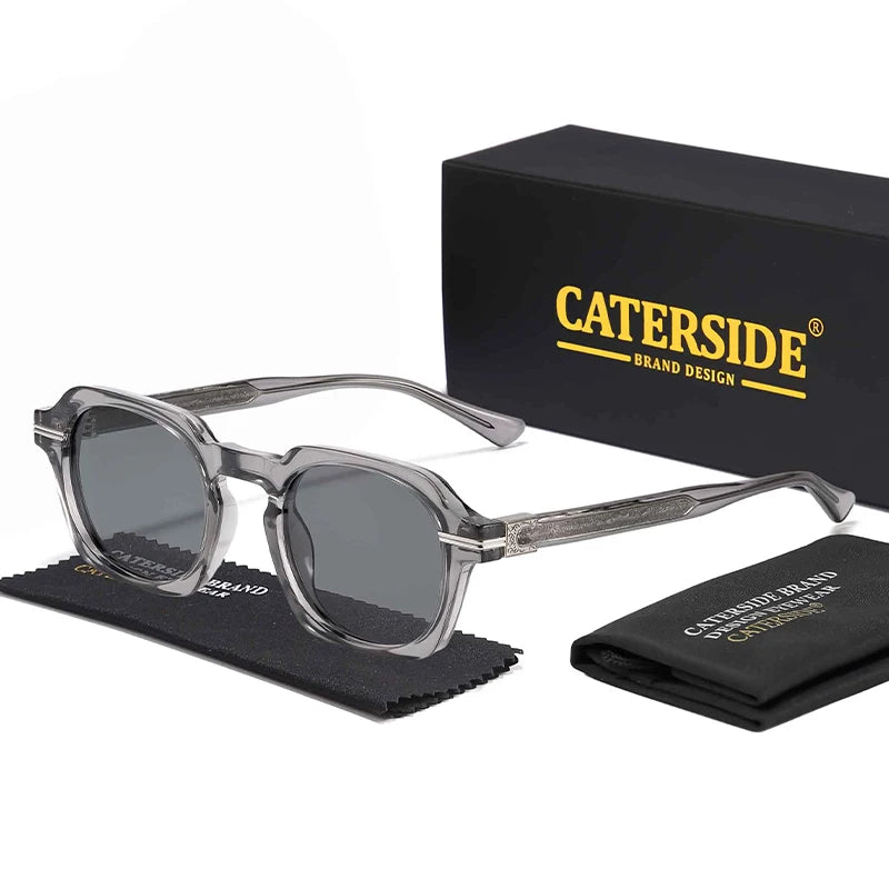 CATERSIDE New Vintage Punk Men's Sunglasses Brand Design Small Frame Sun Glasses Party Travel Fashion Glasses Gift Ideal Choice