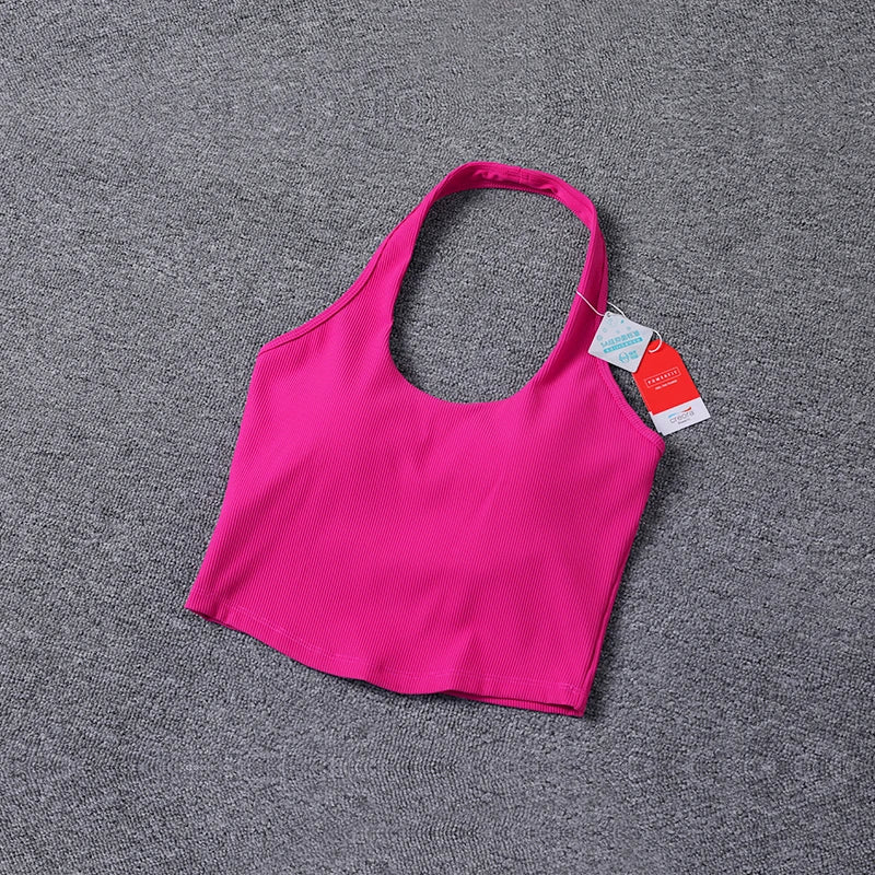 Yoga Fitness Sports Bra Sexy Back Super Soft Yoga Top Backless Padded Workout Gym Bra Solid Color Active Wear