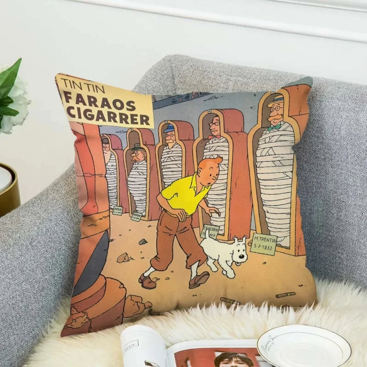 Anime Tintin Cushion Cover Pillowcases Home Decor Decorative Pillows for Sofa M2
