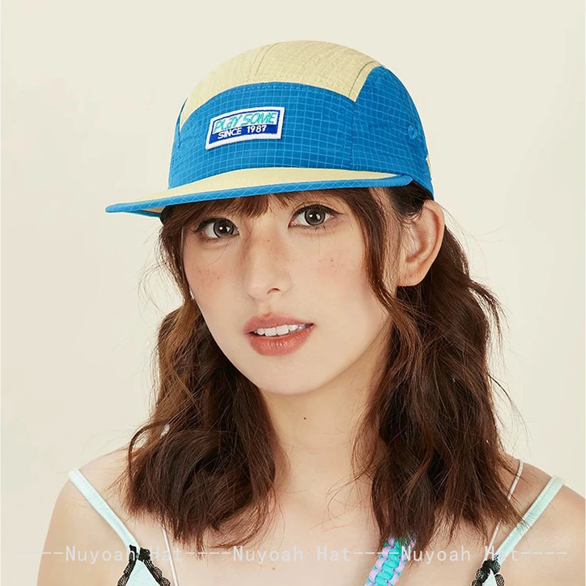 New Unisex Street Patch Letter Quick Drying Baseball Hats Sunshade Color Block Breathable Peaked Caps Versatile Fashion Outdoor