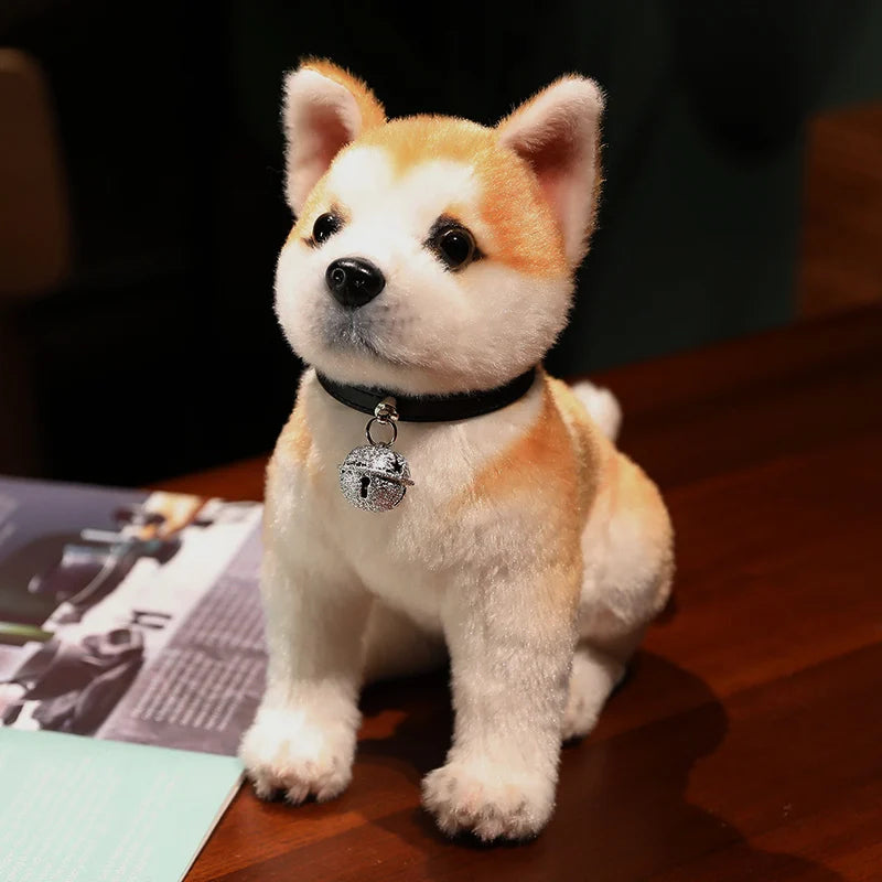 Lifelike Akita Dog Stuffed Animal Plush Toy Cute Simulation Puppy Shiba Inu Fluffy Appease Baby Doll Birthday Gifts For Children