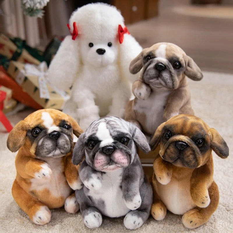 Realistic Poodle Pug Puppy Plush Toy Miniature Guinea Pig Stuffed Doggy Cute Fluffy Pet for Room Decor Children's Birthday Gift
