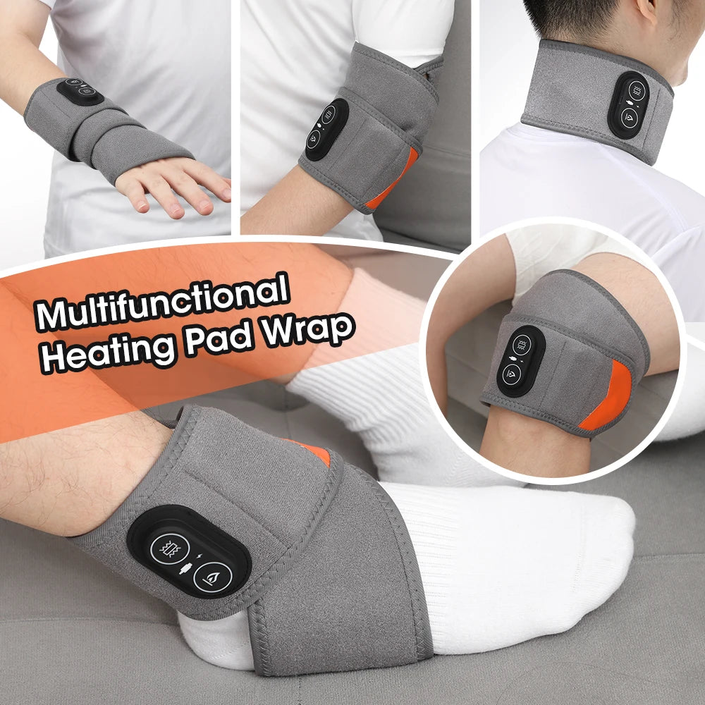 Cordless 660&850nm Red Light Heating Wrist Guard Vibration Massage Heated Wrist Brace Ankle Wrap Hand Foot Protector Wristband