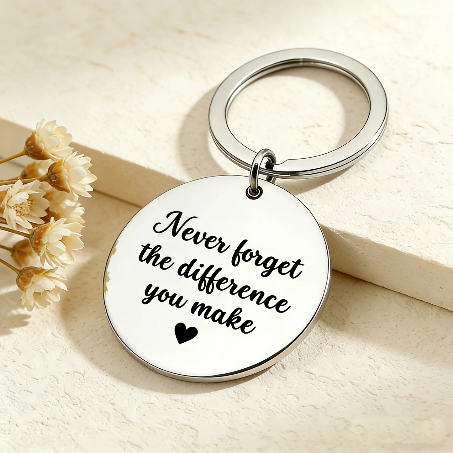 "Never Forget the Difference You Make" Keychain Friendship Birthday Christmas Graduation Gifts For Women Best Friends Sisters
