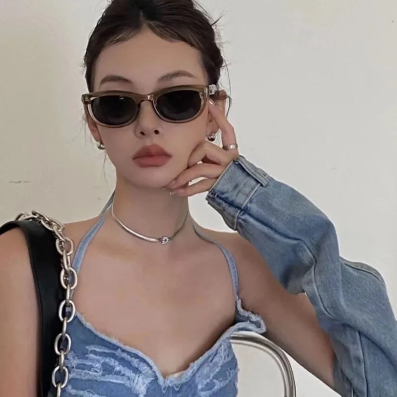 2PCS Y2K Fashion Korean Sweet Cool Spicy Girl Sunglasses For Women Men