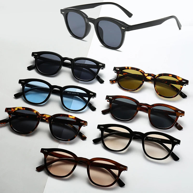 JNPCXI Vintage Small Round Men Sunglasses Fashion Gradient Shades UV400 Women Trending Rivets Punk Sun Glasses