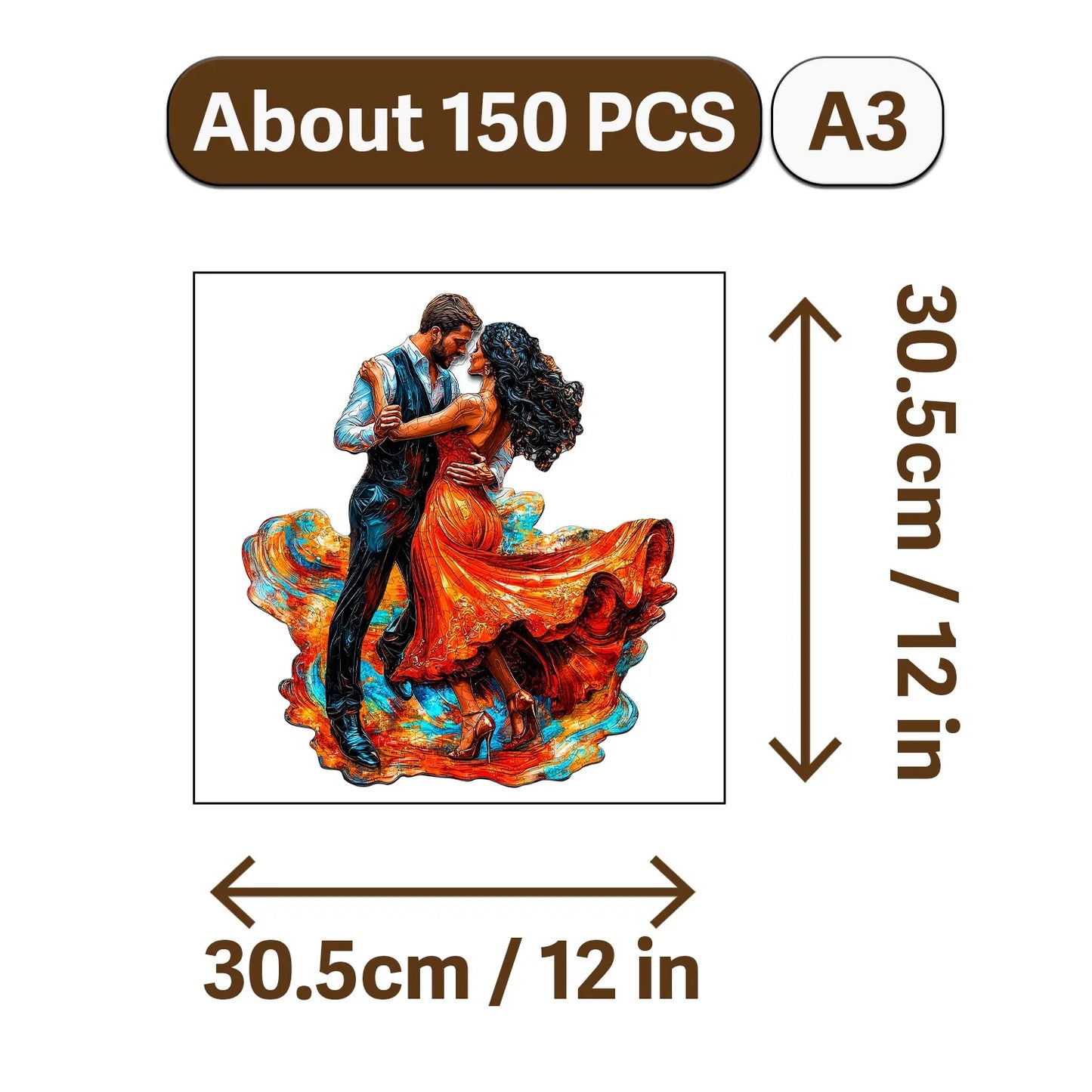 Cowboys and Dancers Wooden Jigsaw Puzzle Wood Home Decor Painting Christmas and Halloween Gift Toy for Teen and Kid