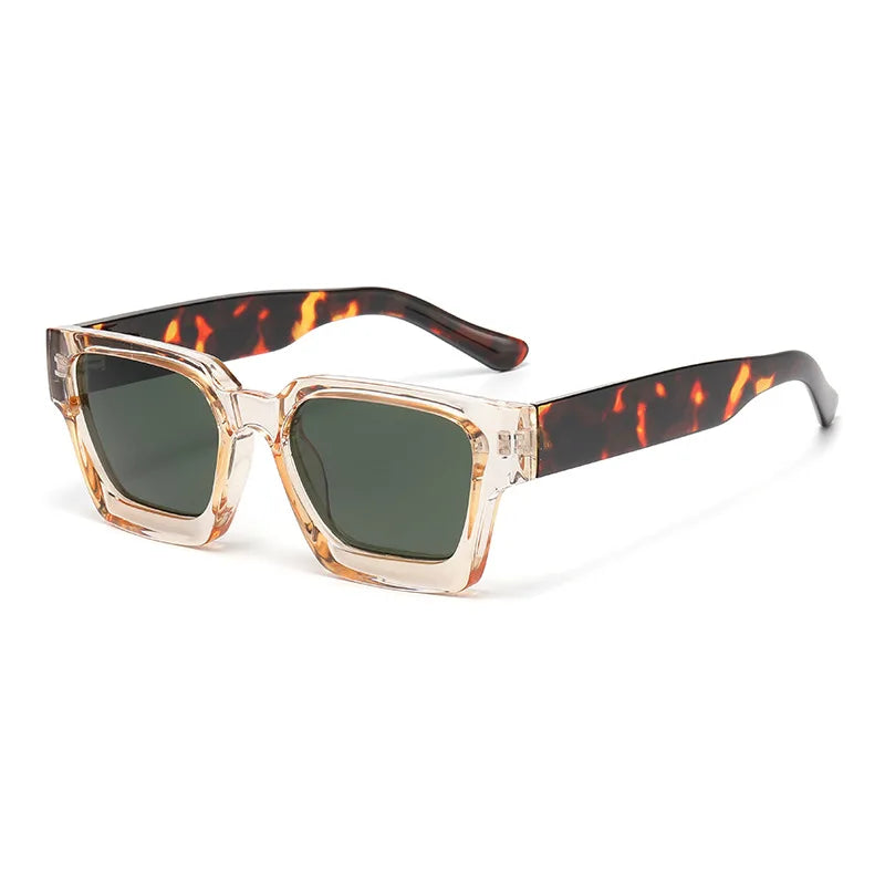 JNPCXI New Color Ins Popular Women Square Sunglasses Retro Men Tinted Leg Shades UV400