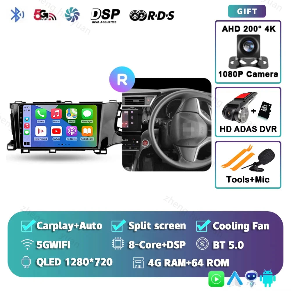 For Honda Shuttle 2 2015 - 2020 Android 15 12+256GB CarPlay Auto Car Radio Multimedia Video Player GPS stereo Head Unit 4G WIFI